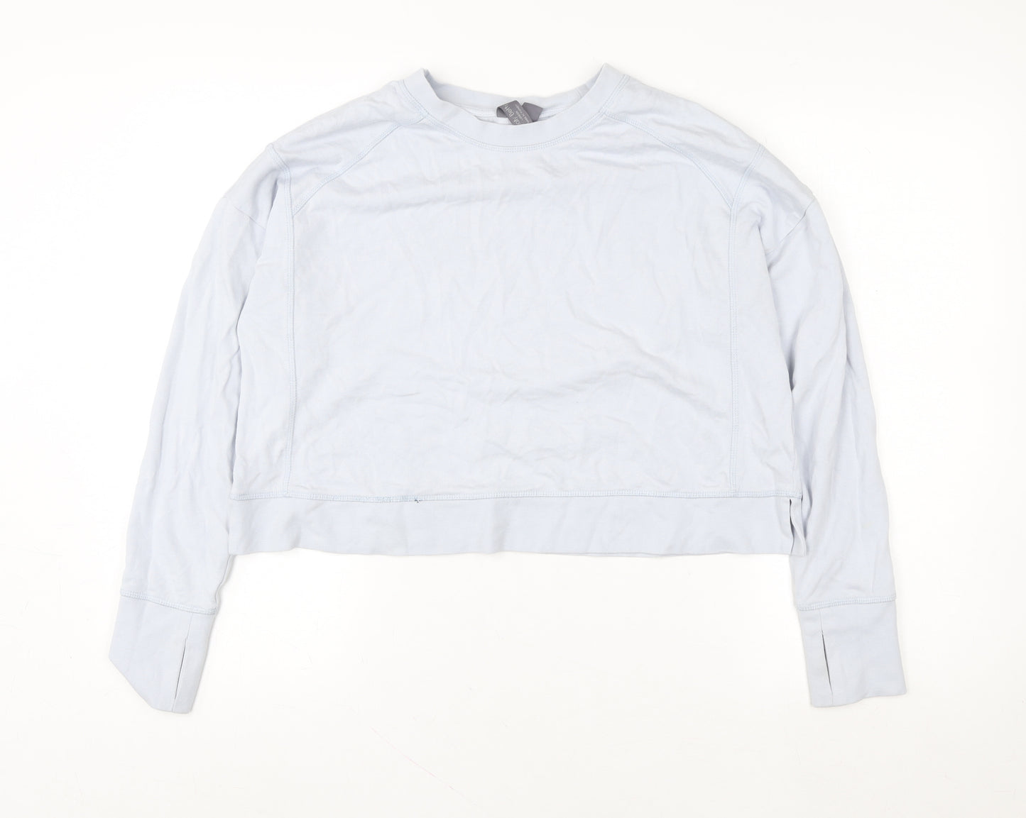 Sweaty Betty Women Light Blue Crew Neck Long Sleeve Pullover Sweatshirt Size L