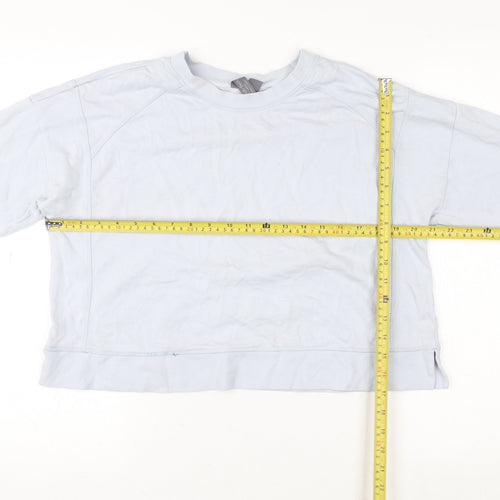 Sweaty Betty Women Light Blue Crew Neck Long Sleeve Pullover Sweatshirt Size L