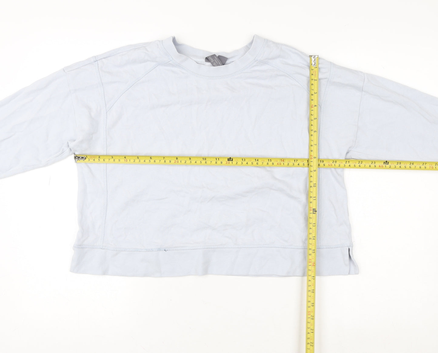 Sweaty Betty Women Light Blue Crew Neck Long Sleeve Pullover Sweatshirt Size L