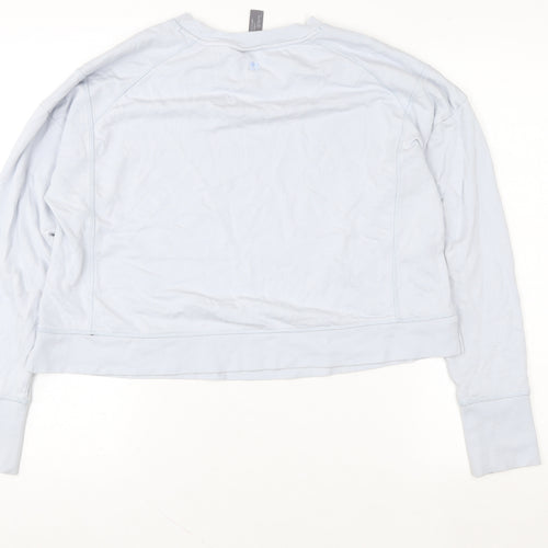 Sweaty Betty Women Light Blue Crew Neck Long Sleeve Pullover Sweatshirt Size L