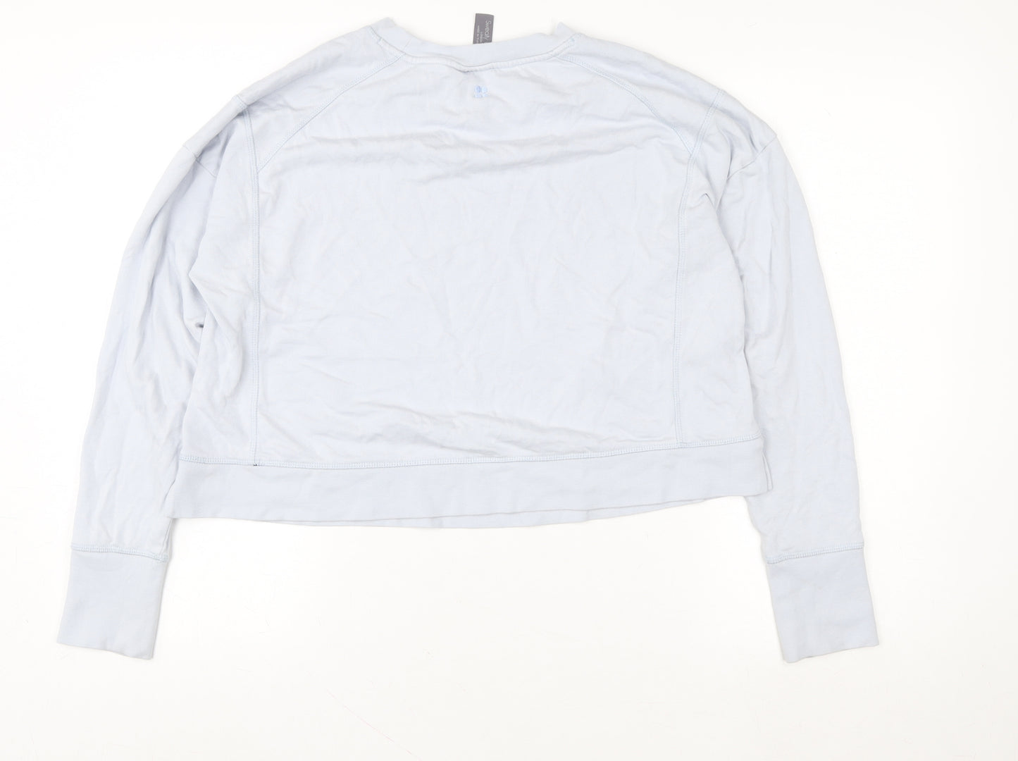 Sweaty Betty Women Light Blue Crew Neck Long Sleeve Pullover Sweatshirt Size L