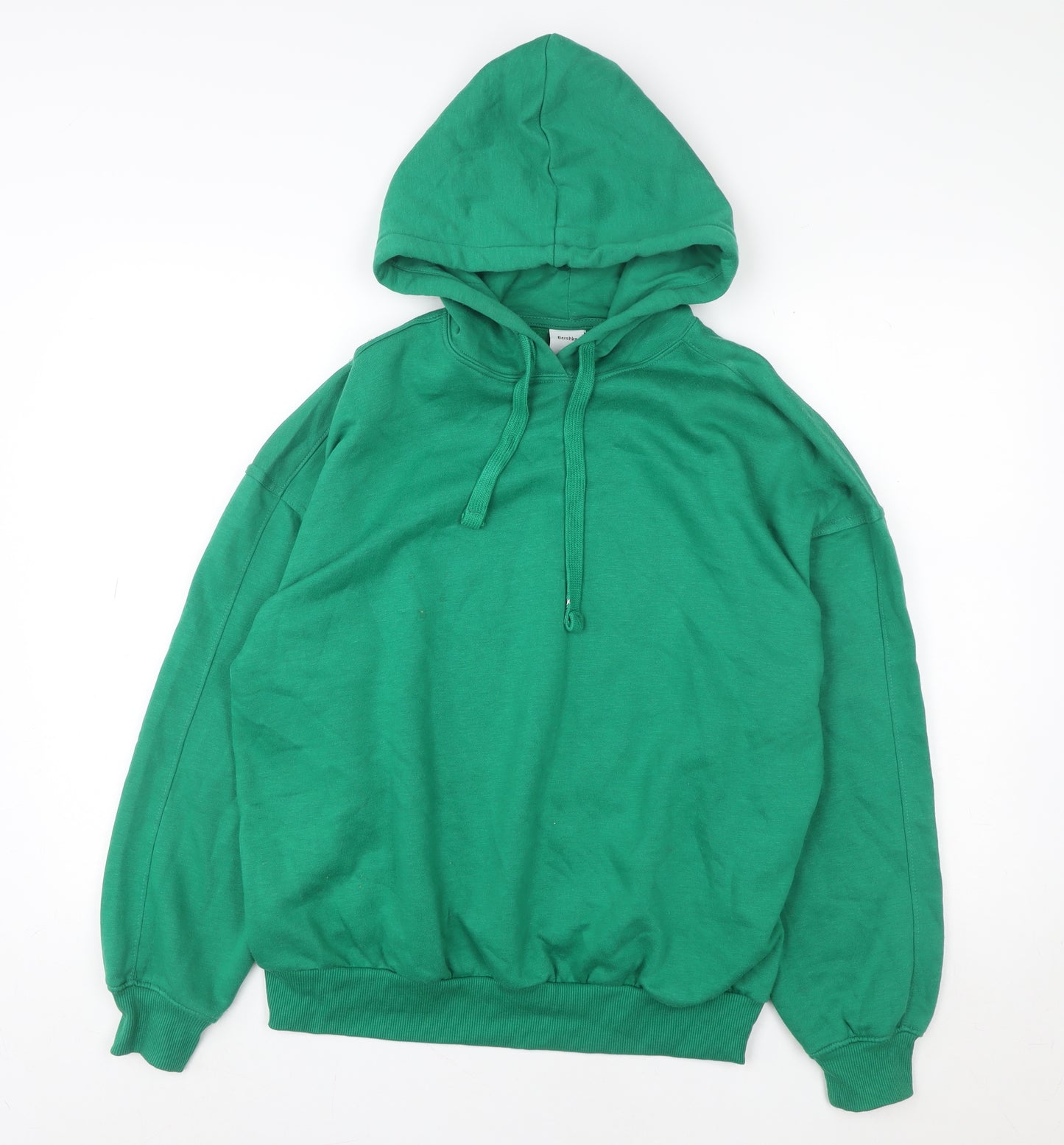 Bershka Women Green Pullover Hoodie XS Cotton Blend Casual