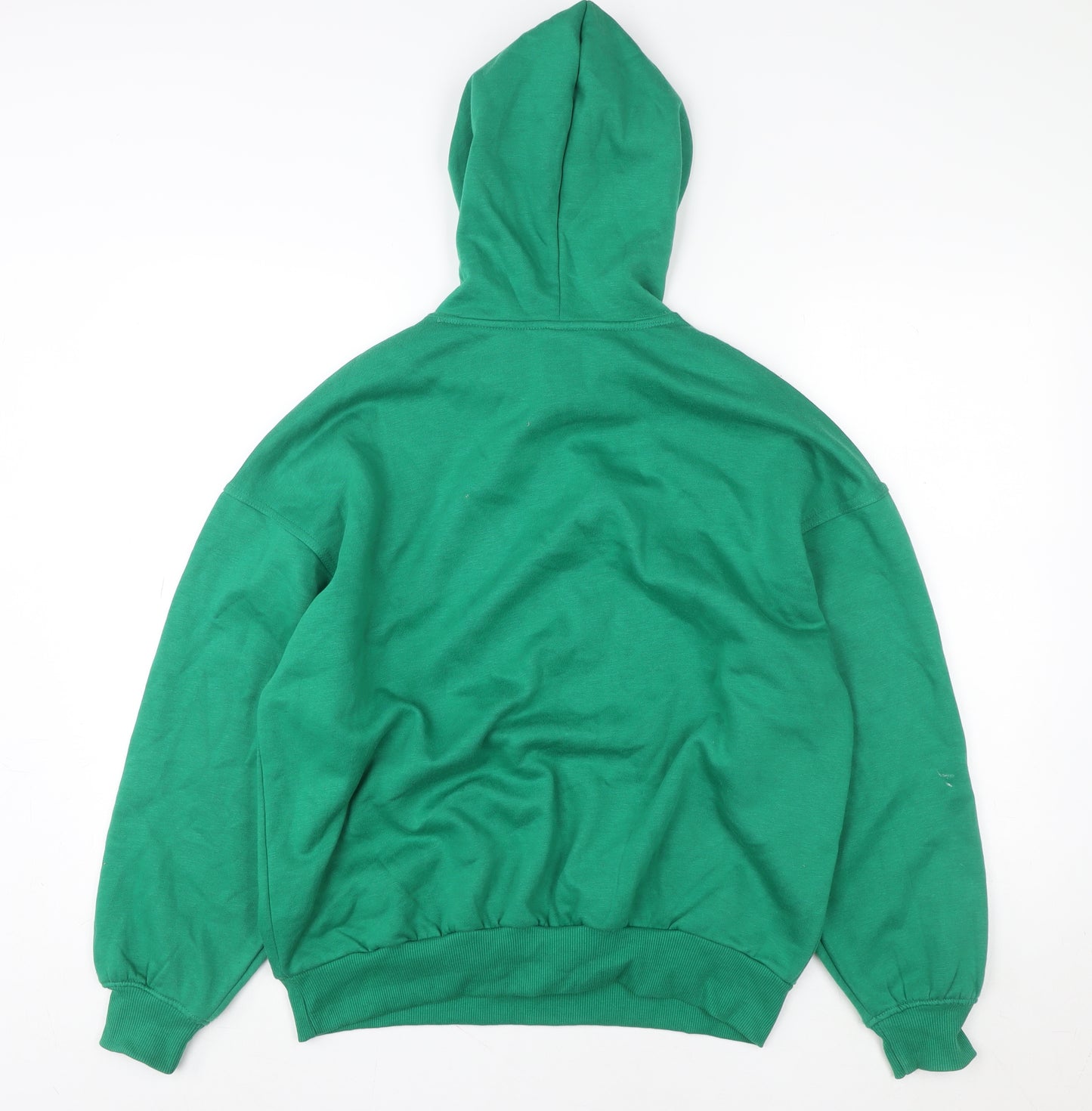 Bershka Women Green Pullover Hoodie XS Cotton Blend Casual