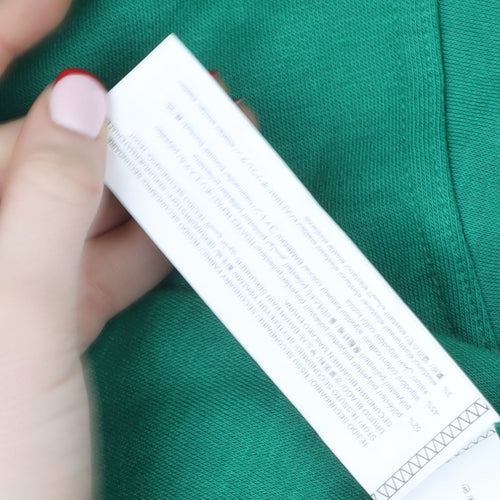 Bershka Women Green Pullover Hoodie XS Cotton Blend Casual