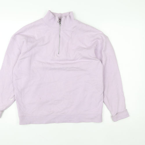 Marks and Spencer Women Lilac 1/2 Zip Sweatshirt Size M Relaxed Fit