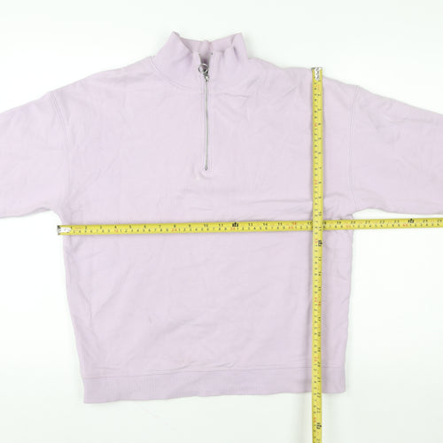 Marks and Spencer Women Lilac 1/2 Zip Sweatshirt Size M Relaxed Fit