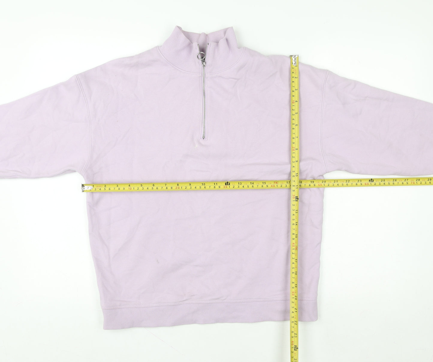 Marks and Spencer Women Lilac 1/2 Zip Sweatshirt Size M Relaxed Fit