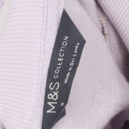 Marks and Spencer Women Lilac 1/2 Zip Sweatshirt Size M Relaxed Fit