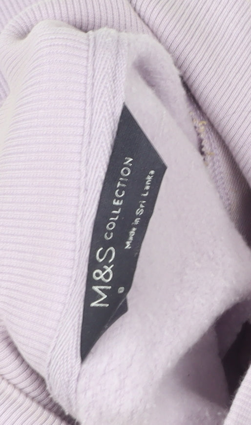 Marks and Spencer Women Lilac 1/2 Zip Sweatshirt Size M Relaxed Fit