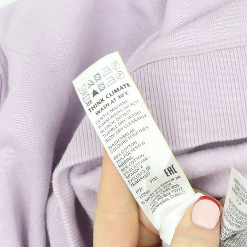 Marks and Spencer Women Lilac 1/2 Zip Sweatshirt Size M Relaxed Fit