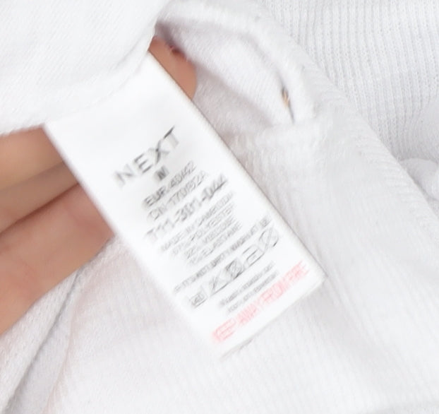 Next Women White Full Zip Hoodie Size M Cotton Blend Casual