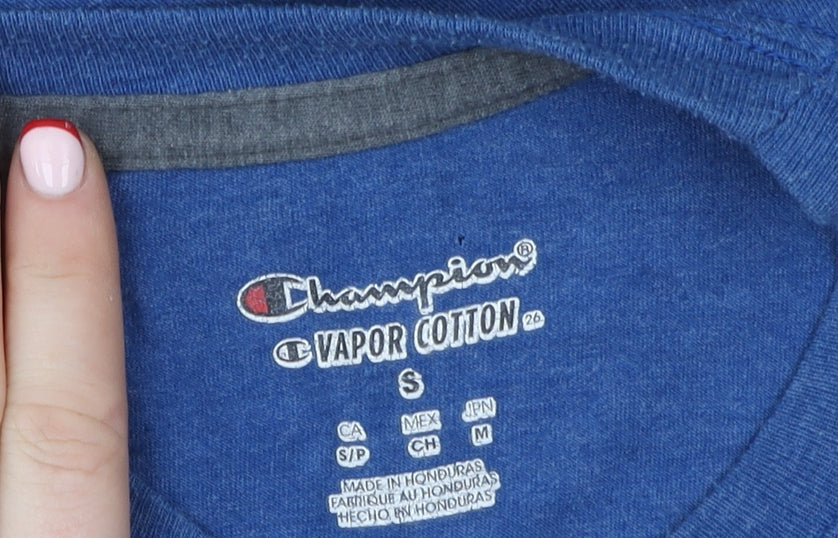 Champion Men’s Blue Vapor Cotton Regular Fit Crew Neck T-Shirt Size S