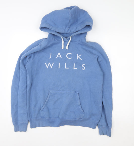 Jack Wills Women's Blue Pullover Hoodie Size 14 Cotton Blend