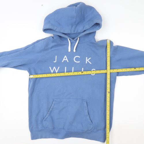 Jack Wills Women's Blue Pullover Hoodie Size 14 Cotton Blend