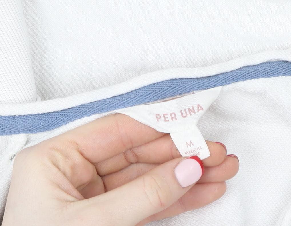 Marks and Spencer Per Una Women White Medium Pullover Sweatshirt