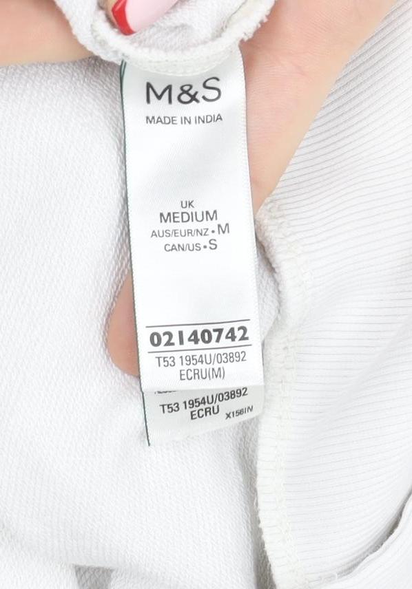 Marks and Spencer Per Una Women White Medium Pullover Sweatshirt