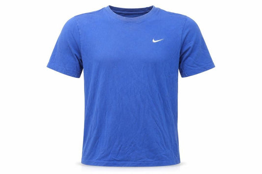 Nike Men's Blue Small Crew Neck Cotton Sports T-Shirt