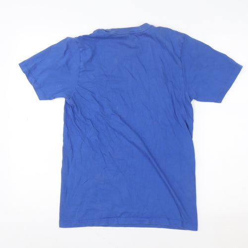 Nike Men's Blue Small Crew Neck Cotton Sports T-Shirt