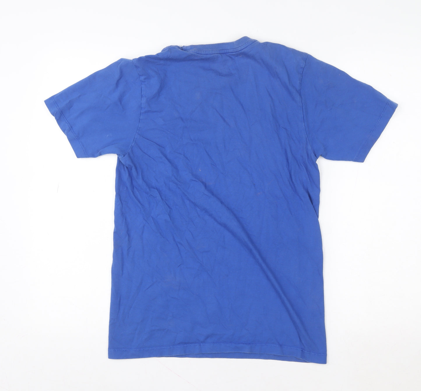 Nike Men's Blue Small Crew Neck Cotton Sports T-Shirt