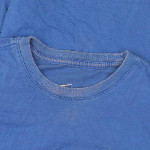 Nike Men's Blue Small Crew Neck Cotton Sports T-Shirt
