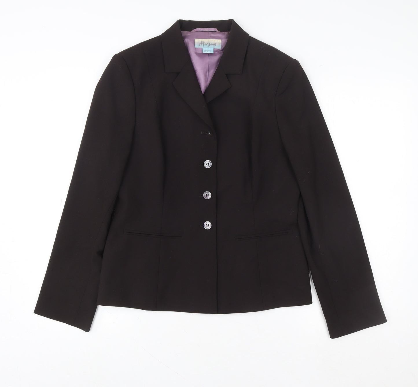 Monsoon Women Black Tailored Blazer UK 12 Classic Fit