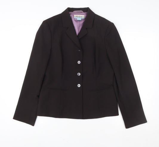 Monsoon Women Black Tailored Blazer UK 12 Classic Fit