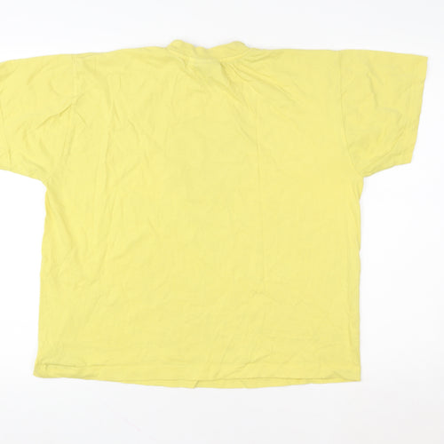 John Deere Men's Yellow Cotton Graphic Logo T-Shirt Size M