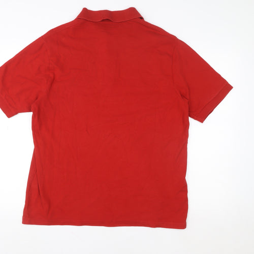 Marks and Spencer Red Men's Large Cotton Elastane Polo Shirt