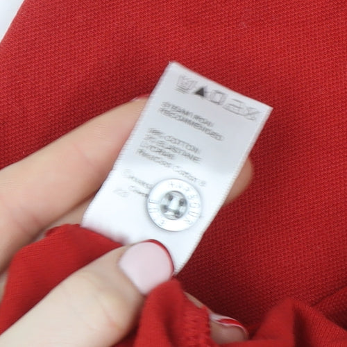 Marks and Spencer Red Men's Large Cotton Elastane Polo Shirt