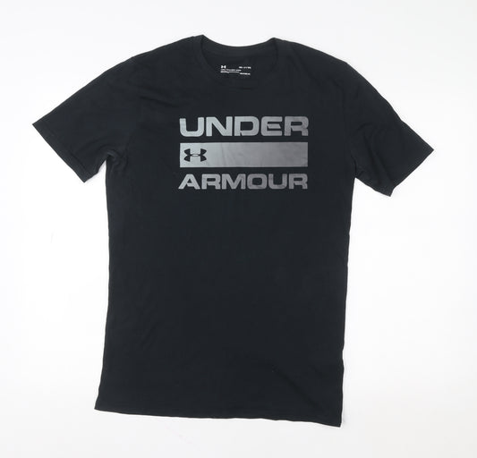 Under Armour Men's Black Small Sports Logo Short Sleeve T-Shirt