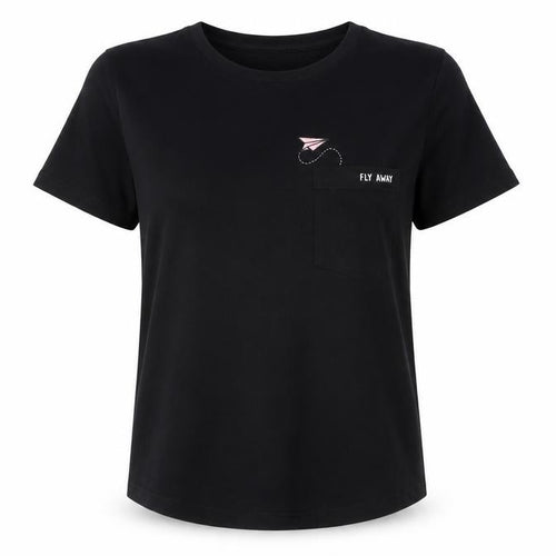 98 Coast Av. Women's Black Cotton Embroidered T-Shirt M