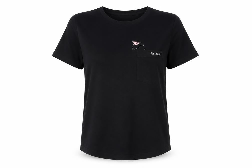 98 Coast Av. Women's Black Cotton Embroidered T-Shirt M