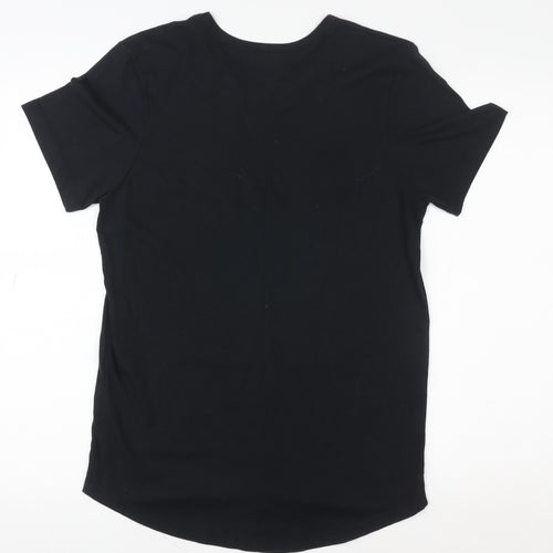 98 Coast Av. Women's Black Cotton Embroidered T-Shirt M