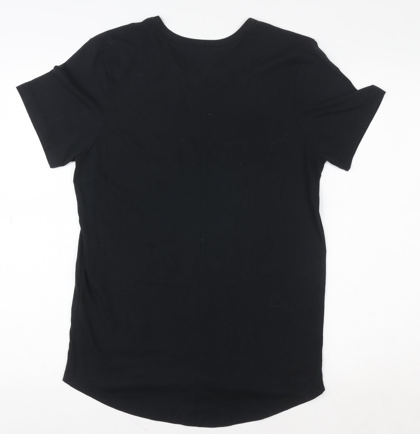 98 Coast Av. Women's Black Cotton Embroidered T-Shirt M