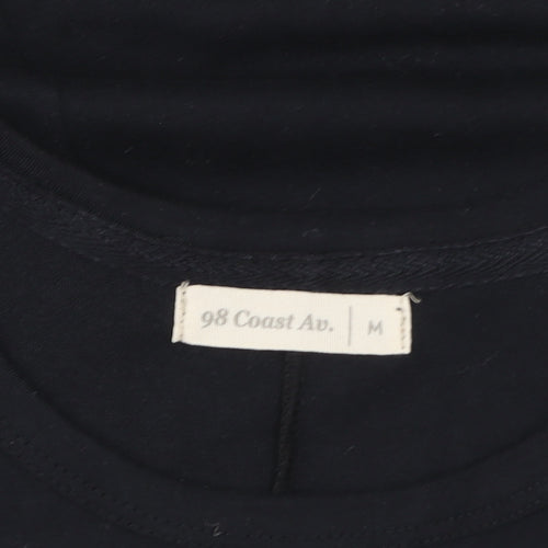 98 Coast Av. Women's Black Cotton Embroidered T-Shirt M