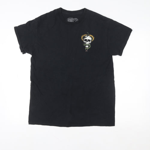 Powell Peralta Men’s Black Medium Skull Snake Graphic T-Shirt