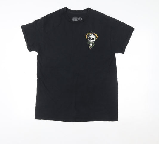 Powell Peralta Men’s Black Medium Skull Snake Graphic T-Shirt