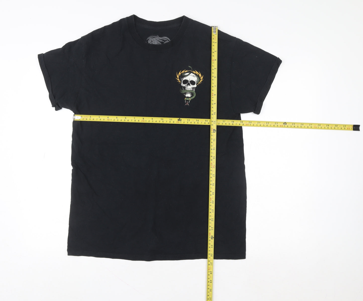 Powell Peralta Men’s Black Medium Skull Snake Graphic T-Shirt