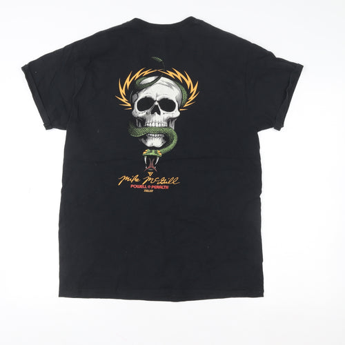 Powell Peralta Men’s Black Medium Skull Snake Graphic T-Shirt