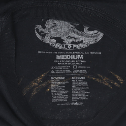 Powell Peralta Men’s Black Medium Skull Snake Graphic T-Shirt