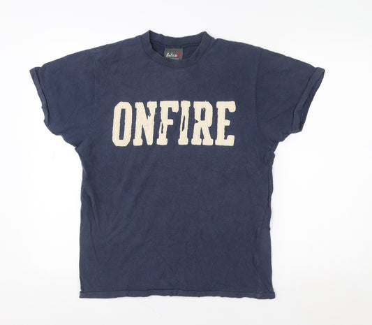 Onfire Men’s Blue Graphic Cotton T-Shirt Size Small