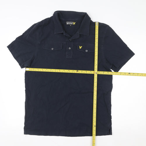 Lyle & Scott Men's Blue XL Regular Fit Cotton Polo Shirt
