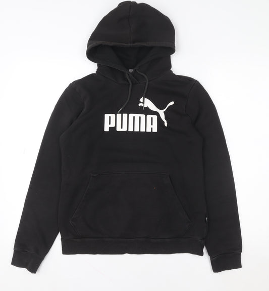 Puma Women Black Pullover Hoodie Medium Logo Sportswear