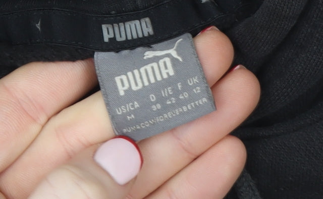 Puma Women Black Pullover Hoodie Medium Logo Sportswear