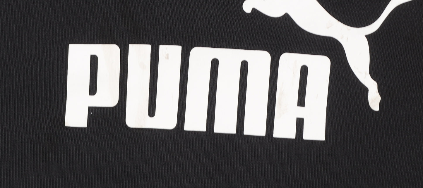 Puma Women Black Pullover Hoodie Medium Logo Sportswear