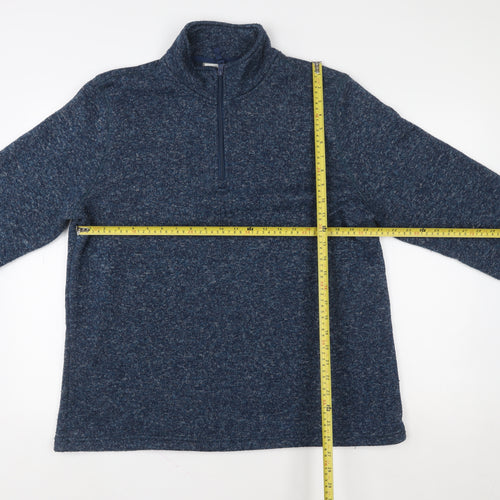 Mountain Warehouse Men's Blue 1/2 Zip Knit Pullover Sweatshirt L