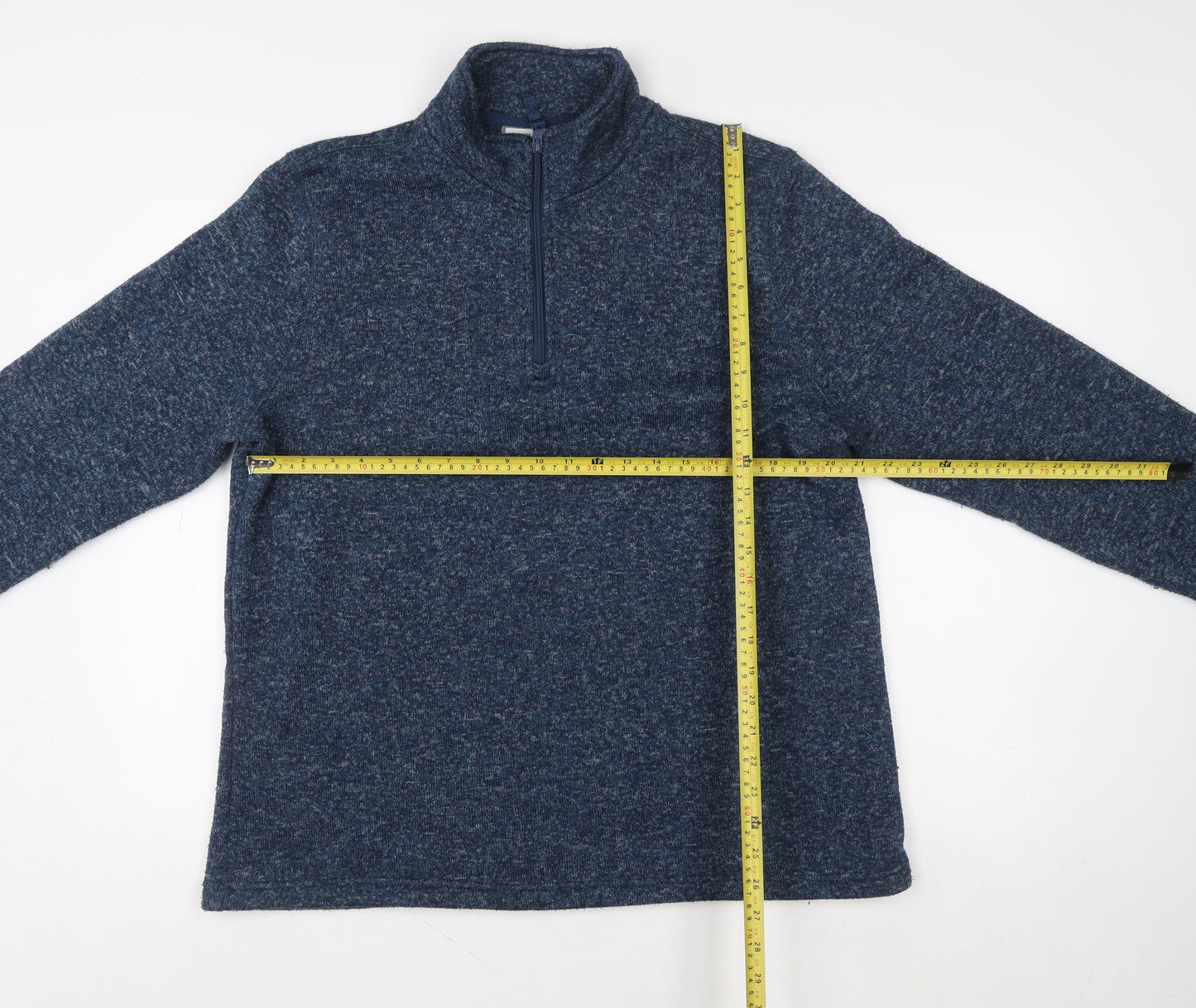 Mountain Warehouse Men's Blue 1/2 Zip Knit Pullover Sweatshirt L