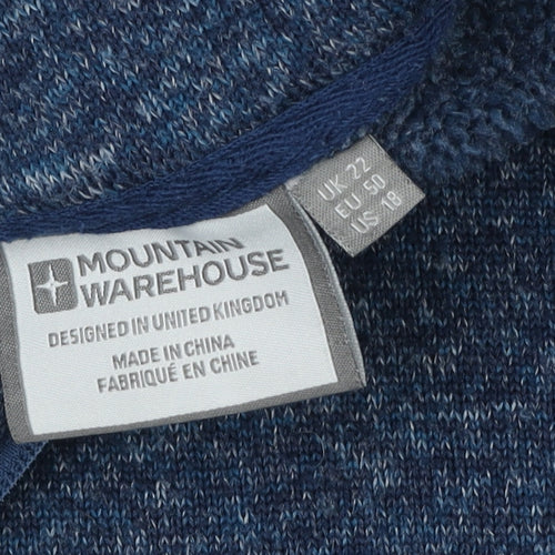 Mountain Warehouse Men's Blue 1/2 Zip Knit Pullover Sweatshirt L