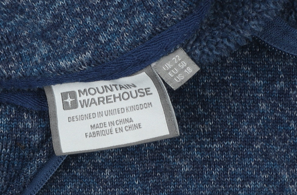 Mountain Warehouse Men's Blue 1/2 Zip Knit Pullover Sweatshirt L