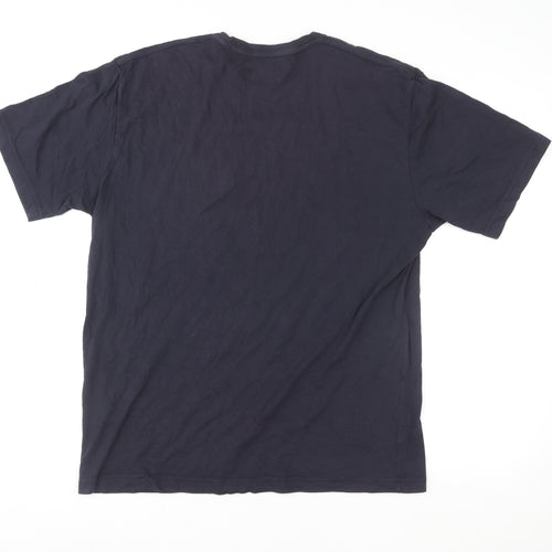 Ben Sherman Unisex Blue 2XL Basic Striped Cotton T-Shirt